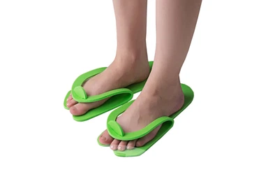 Тапочки из вспененного полиэтилена, 5 мм, зеленого цвета, 25 пар/коробка - Image 2